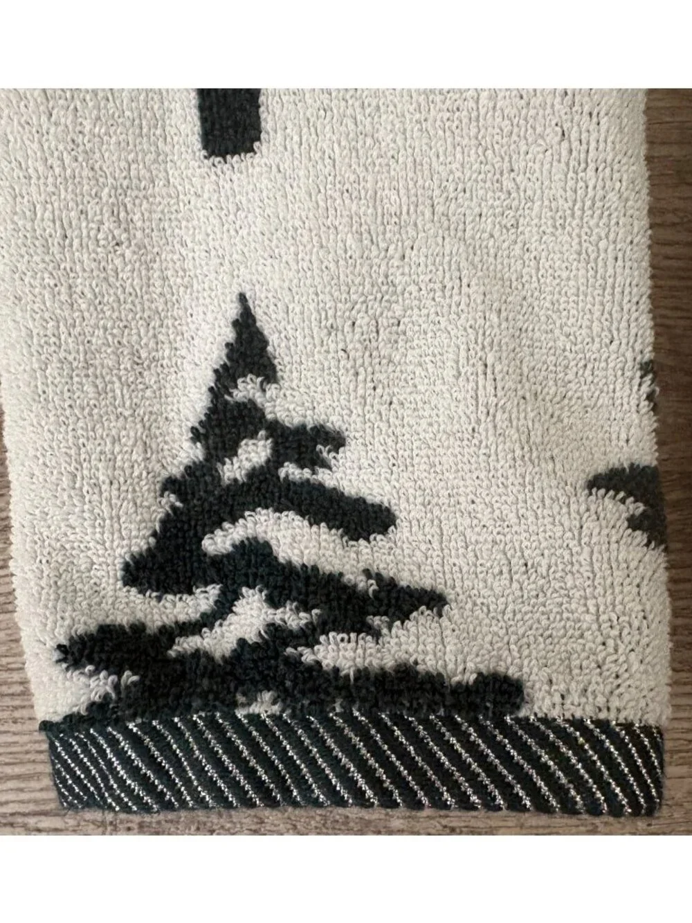 BIANCA HOLIDAY Christmas Tree Print Towel Set 5 Piece Made In Portugal